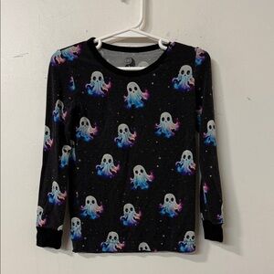 Kids Black Ghost Pajama Top